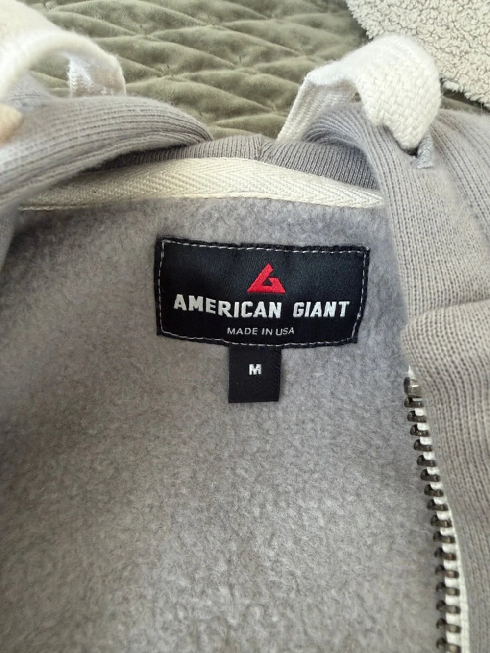 American Giant Mens Midweight Full Zip Up Hoodie Sweatshirt Sharkskin Gray - Picture 4 of 8